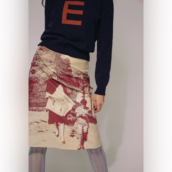 NWT Hades UK Vintage Pattern Style A-Line Skirt Large - Picture 3 of 8